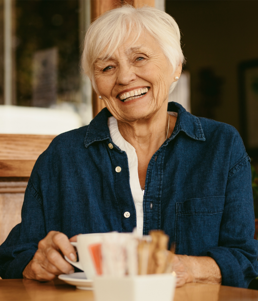 Senior Woman in Cafe Senior Woman in Cafe